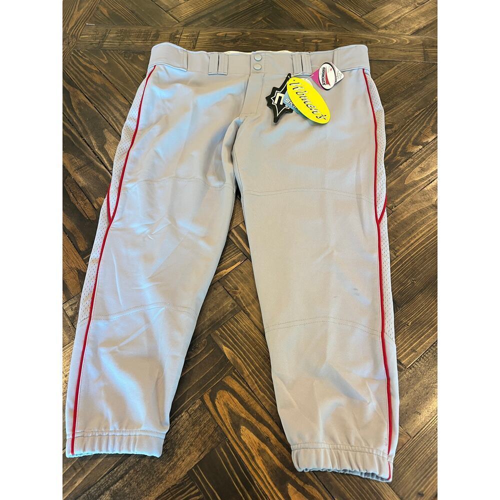 Easton Grey Athletic Active Softball Pro Pants Women XL Red Pipping League Comfy